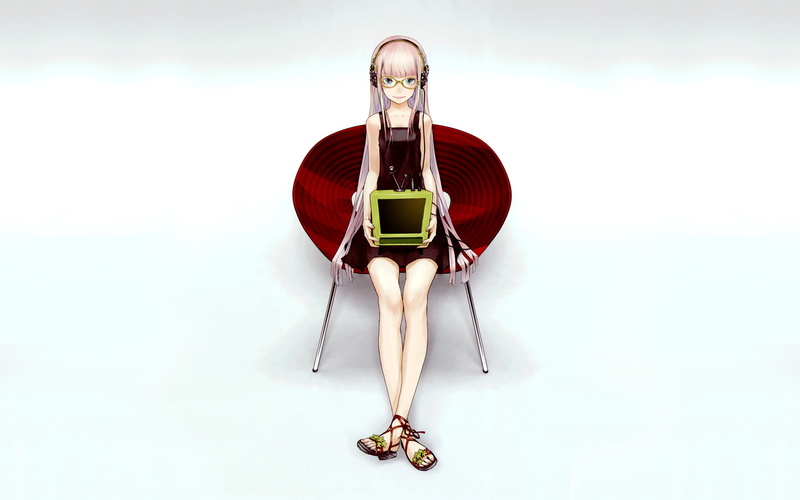 strap, studio shot, red, one person, white background, full length, musical instrument, dress, sitting, music, indoors, front view, character, female, cut out