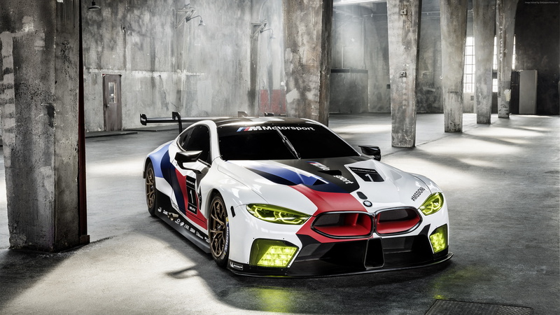 mode of transportation, toy, motor vehicle, architecture, land vehicle, BMW M8 GTE, garage, transportation, no people, stationary, car, sports car, street