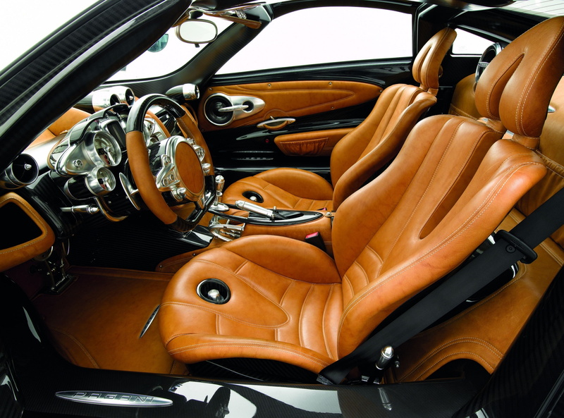 Pagani, indoors, day, orange color, drivers, vintage car, dashboard, retro styled, leather Interior, Interior, sport car, Huayra, seat, vehicle interior