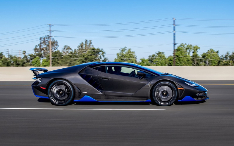 vehicle, car, side view, Lamborghini Centenario, 1080P, black cars