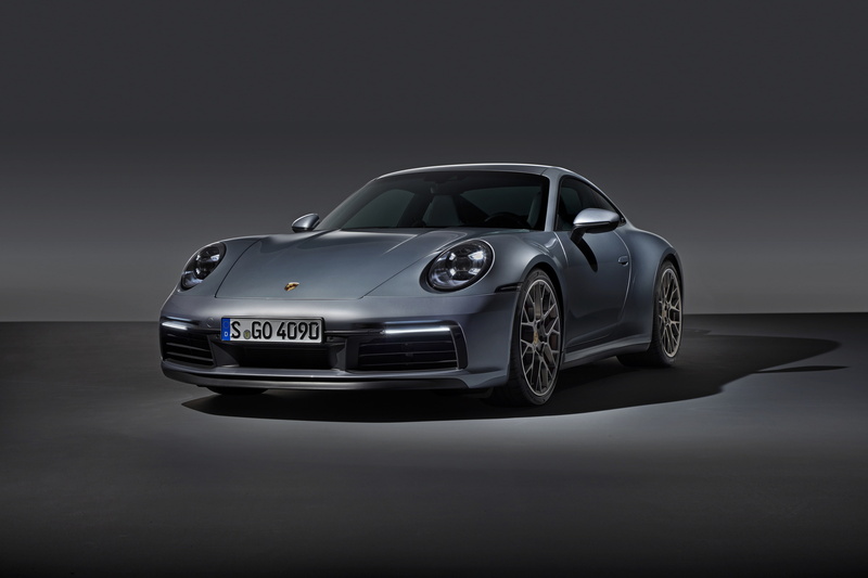 4K, 992, grey, background, 911, Carrera 4S, coupe, 2019, Porsche