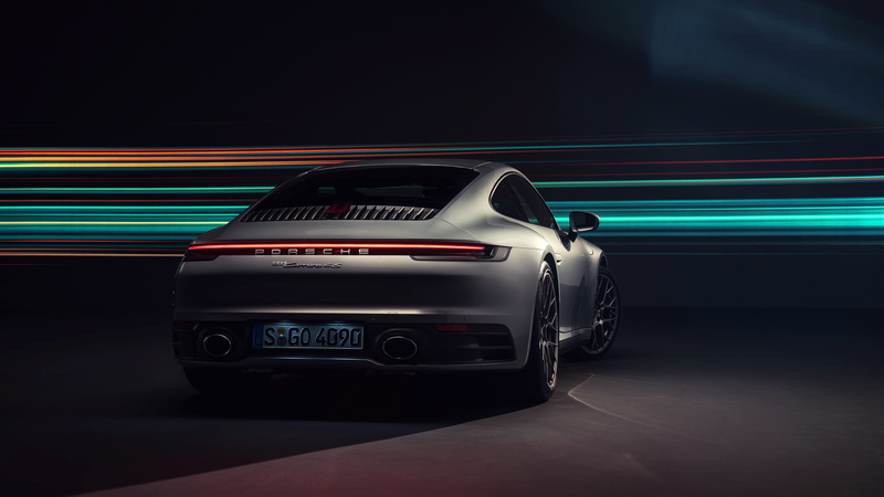 Porsche, 2019, Carrera 4S, rear view, 911, 4K