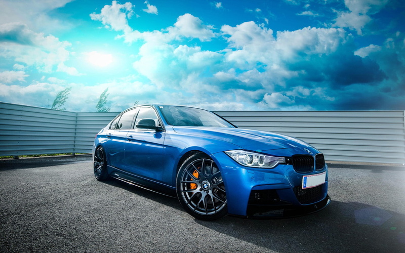 1080P, Clouds, BMW, f, Blue, Car, Sky