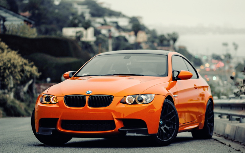 car, parking, motor vehicle, no people, street, 2K, mode of transportation, stationary, transportation, close-up, city, BMW, architecture, yellow, day