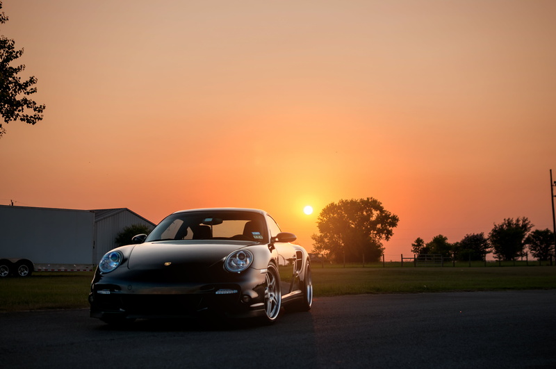 sunset, sun, car, motor vehicle, road, transportation, beauty in nature, nature, sky, Blik, Porsche, plant, black, real people, 911, scenics - nature, orange color