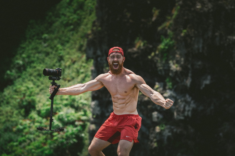 one person, muscular build, abdominal muscle, red, bicep, man, portrait, yell, human muscle, flexing, 5K, muscles, vitality, young adult, body building