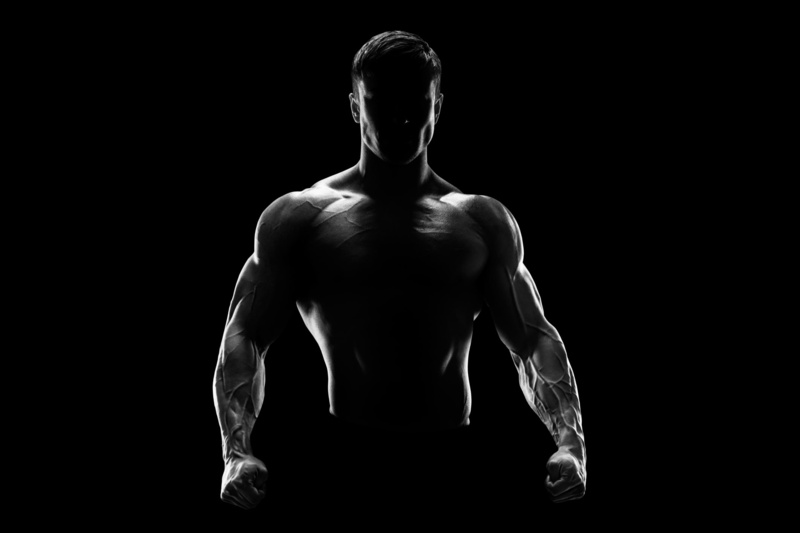 human body part, isolated On Black, indoors, bicep, the Human Body, sports Training, strength, young Adult, sportsman, back, naked, standing, sport, one Person