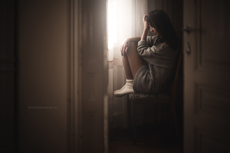sadness, lifestyles, depression - sadness, young women, real people, brunette, 1080P, emotional stress, women, sitting, indoors, disappointment, model
