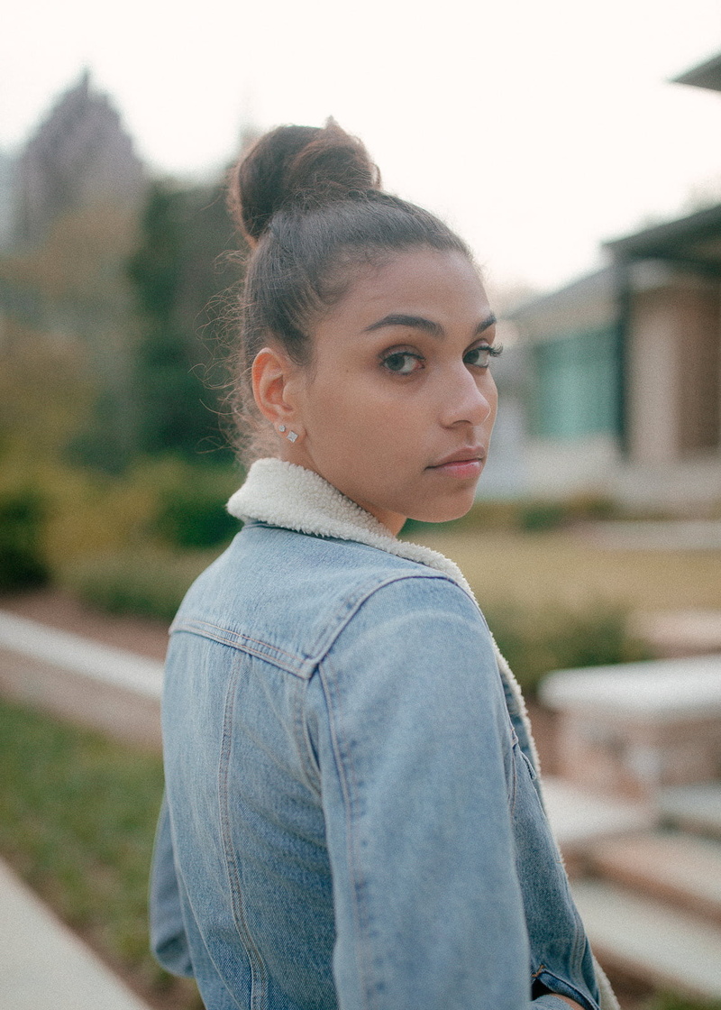 hood - clothing, serious, offspring, disappointment, hairstyle, females, side view, child, women outdoors, 720P, women, one person, casual clothing, looking at camera