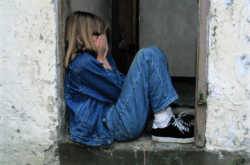 contemplation, adolescence, sneakers, homelessness, city, grief, solitude, hopelessness, covering, teenage girls, aggression, child sitting, scared, social issues