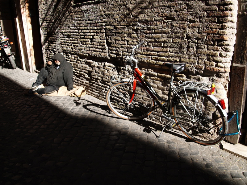 man, help, day, problem, social, italy, land vehicle, depressed, upset, hungry, stone wall, architecture, male, sitting, one person, person, dirty, transportation