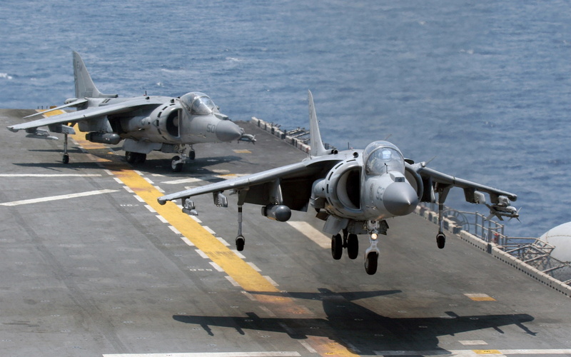 aircraft carrier, military aircraft, aircraft, AV-8B Harrier II, 2K