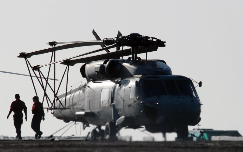 clear sky, airplane, navy, car, real people, army, day, outdoors, travel, helicopters, transportation, nature, air vehicle, standing, gray, engine, uniform