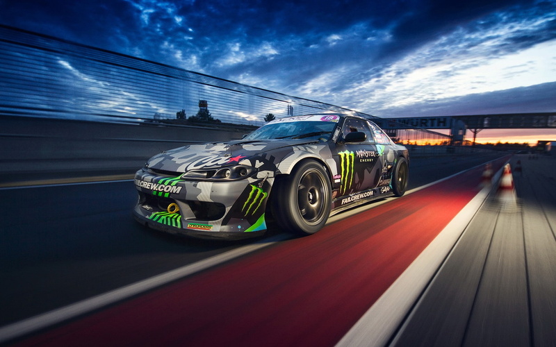 race tracks, Monster Energy, Silvia, Nissan, 1080P, car