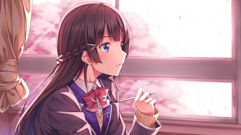 glasses, lifestyles, portrait, women, smart phone, 1080P, profile view, holding, front view, fashion, one person, Anime, wireless technology, classroom