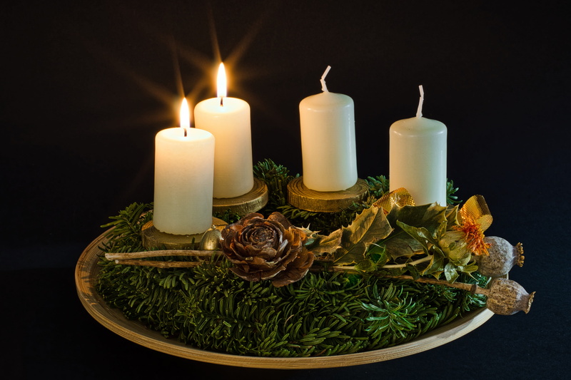 nature, candles, indoors, advent, candle, fire, no people, candlelight, fire - natural phenomenon, flame, pine cone, 2, holiday, 5K, burning, studio shot
