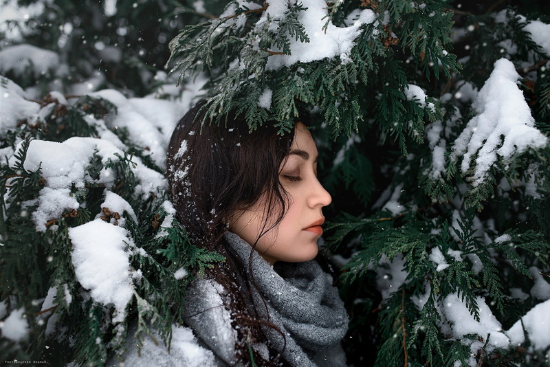 child, Natalia Asarow, portrait, one person, 1080P, nature, teenage girls, real people, teenager, profile, Dima Begma, cold, cold temperature, girls, outdoors