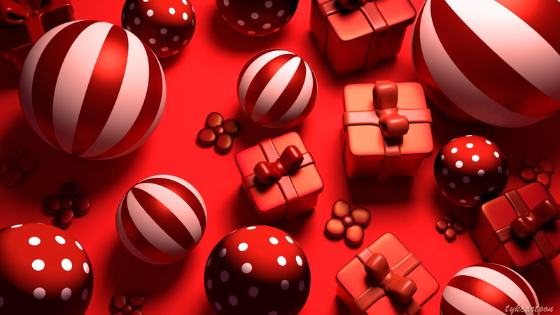 rendering, art, Tzuyu Kao, 1080P, new year, red, toy, Red gifts, holiday