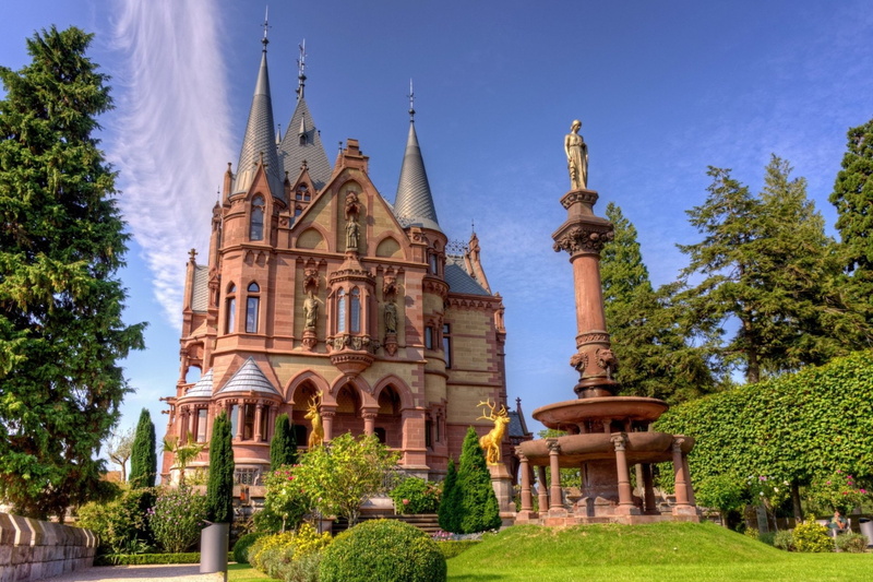Castle, Architecture, Palaces, 1080P, Germany, Schloss Drachenburg, Man Made, Drachenburg Castle