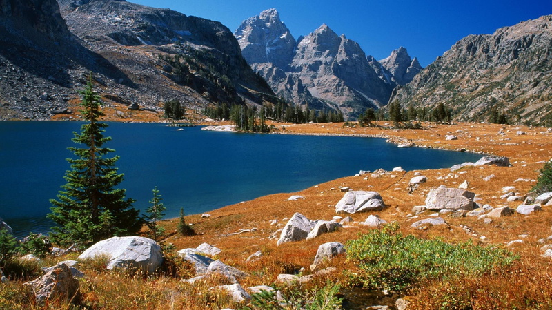 grand teton, wyoming, 1920x1080, grand, teton, tree, pine, near, 1080P, solitude, lake, nature