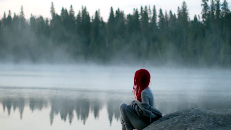 females, contemplation, sitting, rear View, yoga, sleeved, s, one Person, mountain, river, serene People, solitude, hairstyle, pond, water, scenics - nature
