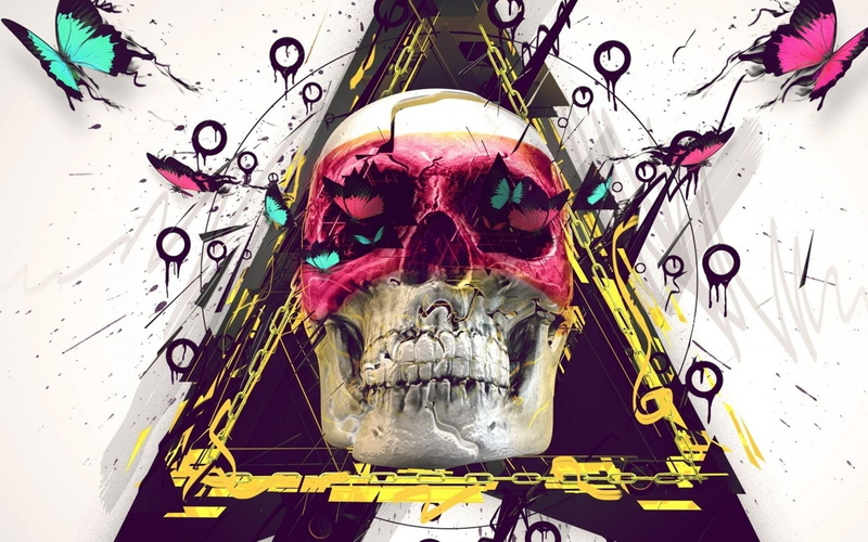 1080P, day, no people, human skeleton, emo, clip, creativity, human representation, indoors, spooky, art, skull, communication, bone, close-up, wall - building feature