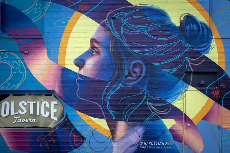 lifestyles, text, wall, girl, food, art, 5K, color, young women, introspect, hairstyle, real people, wall - building feature, dom, leisure activity, looking