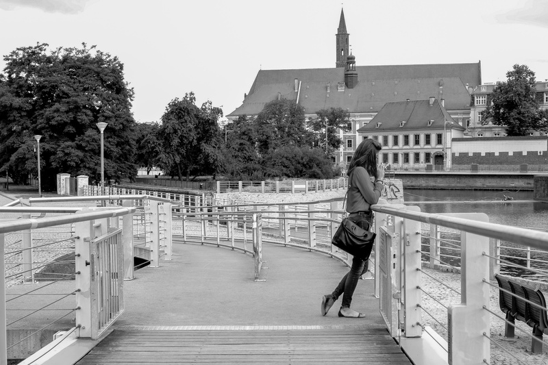 railing, plant, men, wear, street lamps, leisure activity, nature, woman, depressed, alone, white, fashion, trees, built structure, sad, architecture, 4K