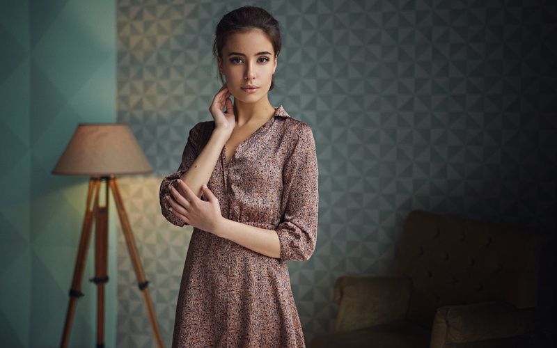 Eva Reber, women, portrait, Sergey Fat, women indoors, 1080P