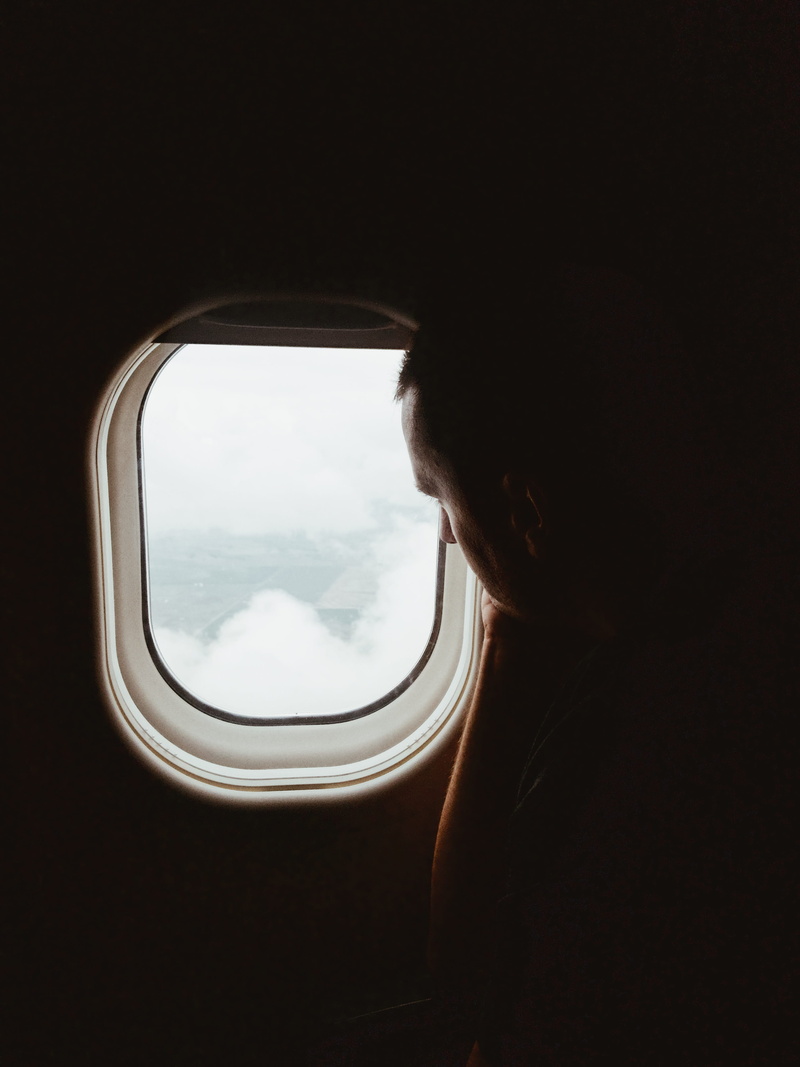 view, man, cloud, looking out, one Person, thought, airplane, transport, explore, outdoors, looking Through Window, women, adult, plane, 4K, commercial Airplane