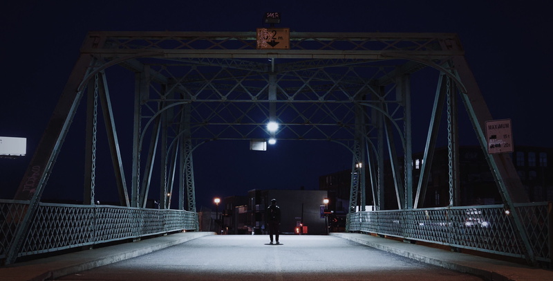 the way forward, bridge, journey, travel, one person, sign, suspension bridge, illuminated, built structure, engineering, dark, bridge - man made structure