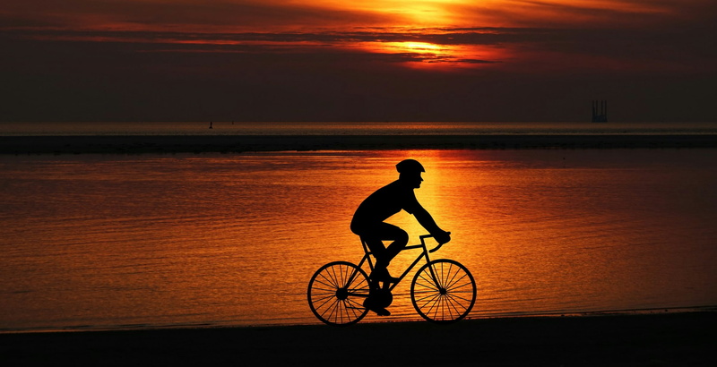 men, riding, horizontal, man, one person, sunset, design, near, dawn, night, release, panoramic, sea, dusk, light, ride, alone, landscape, travel, beauty in nature