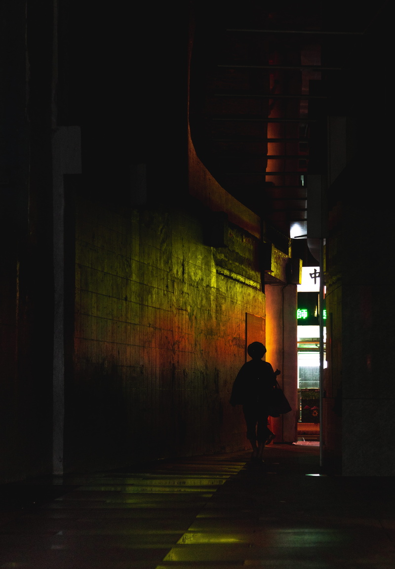 spooky, green, men, person, one Person, hallway, shadow, red, indoors, wall - Building Feature, underground, adult, retro, silhouette, urban, modern design