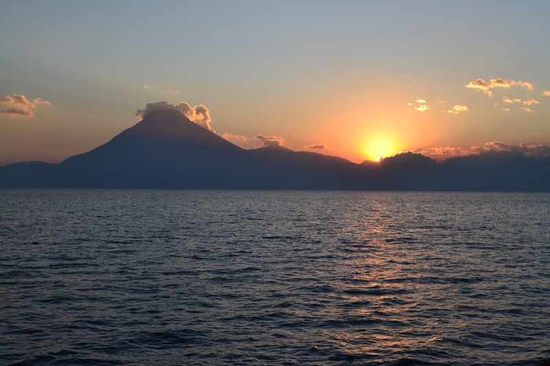 cloud - sky, scenics - nature, atitlan, mountain, sunset, no people, water, orange color, lake atitlán, beauty in nature, tranquility, waterfront, idyllic