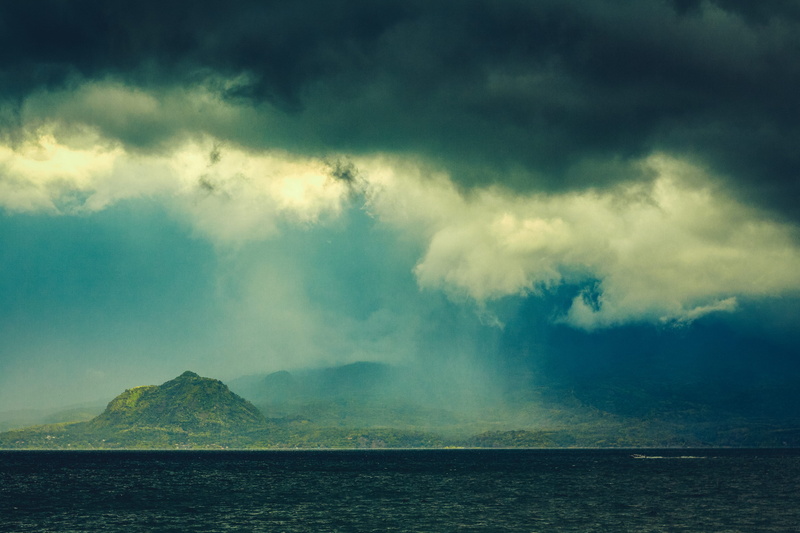 storm, lake atitlan, rain, mountains, scenics - nature, nature, dark, lake, horizon over water, tranquility, panajachel, beauty in nature, 4K, sea, power in nature