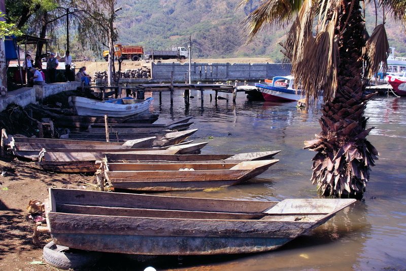 nautical vessel, nature, architecture, tree, atitlan, boat, water, guatemala, mode of transportation, reflection, no people, lake, outdoors, moored, 2K