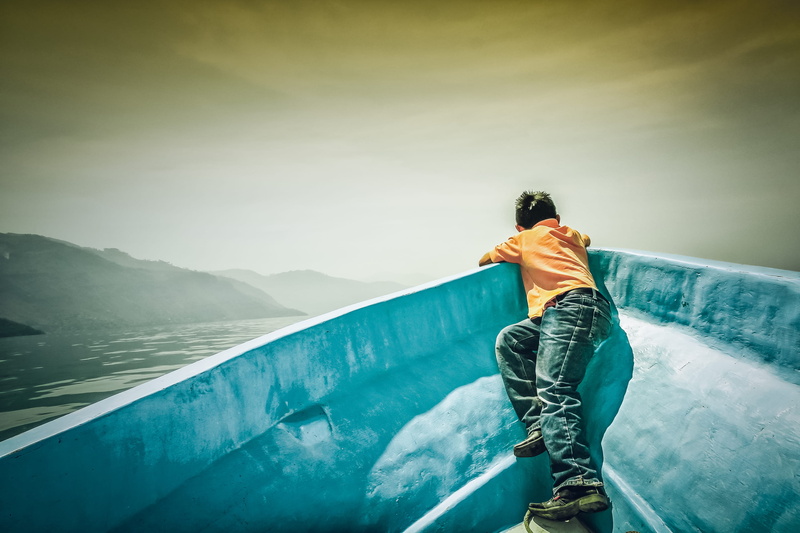 full length, mountains, looking, railing, panajachel, lake, nature, architecture, men, lifestyles, standing, outdoors, human arm, dreaming, lake atitlan