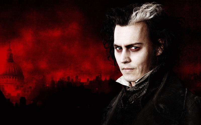 night, hairstyle, casual clothing, black background, young adult, 1080P, headshot, Johnny Depp, Sweeney Todd, contemplation, top, beautiful people, s