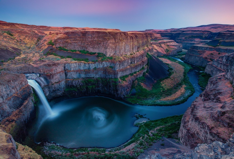 outdoors, rock - object, no people, 1080P, solid, water, Palouse Canyon, environment, nature, rock formation, power in nature, geology, Waterfalls, motion