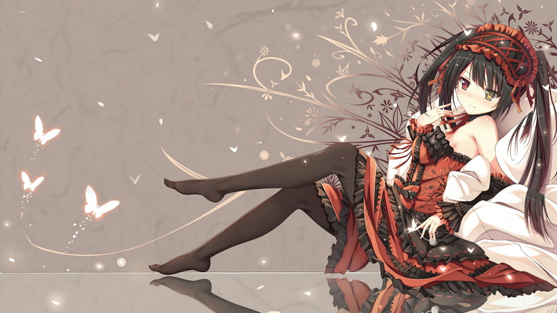 clothing, looking, 1080P, celebration, date a live, kurumi tokisaki, glowing, three quarter length, beautiful woman, nightmare, nature, event, one person