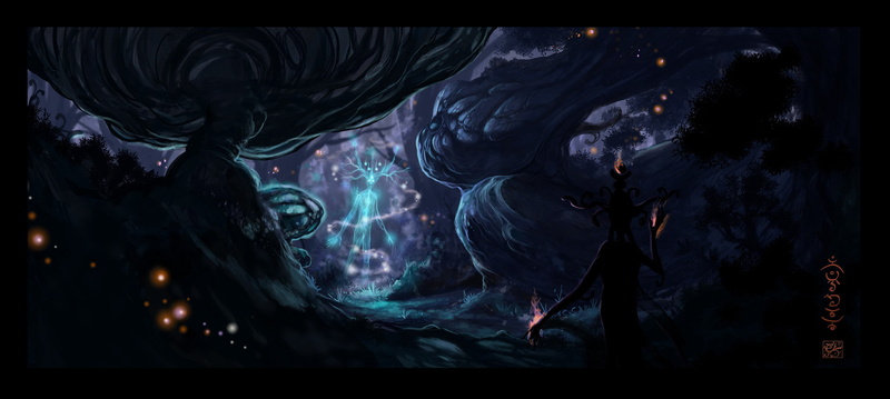 digital art, spirits, fantasy art, 1080P, forest