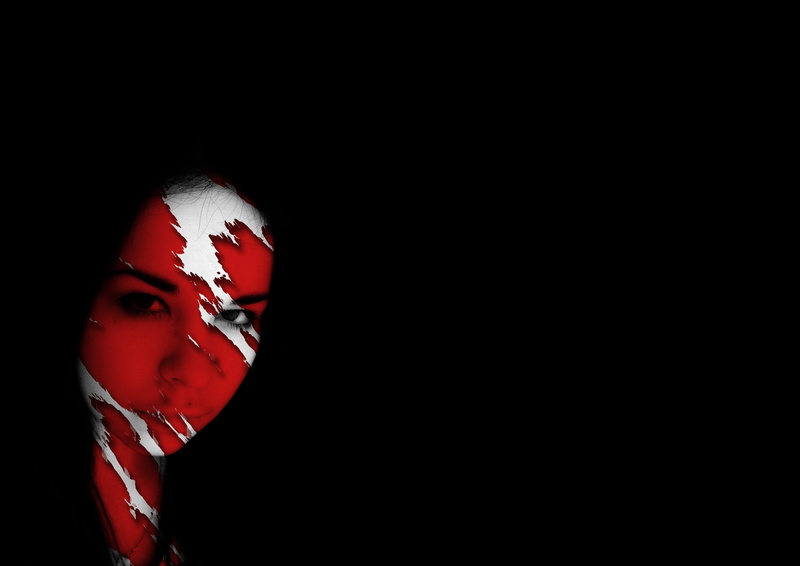 no people, soul, studio shot, head, dark thoughts, representation, skull, face, red, black background, indoors, soul load, madness, fear, psychic, broken