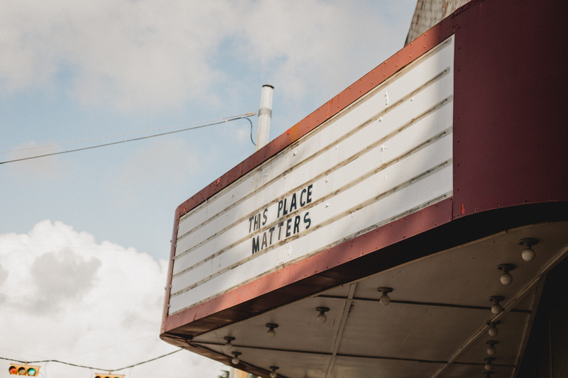 western script, building exterior, 5K, home decor, communication, transportation, awning, countryside, connection, interior design, theater, abandonded