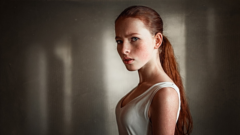 portrait, women, 1080P, model, Katya Voronina, Georgy Chernyadyev, redhead