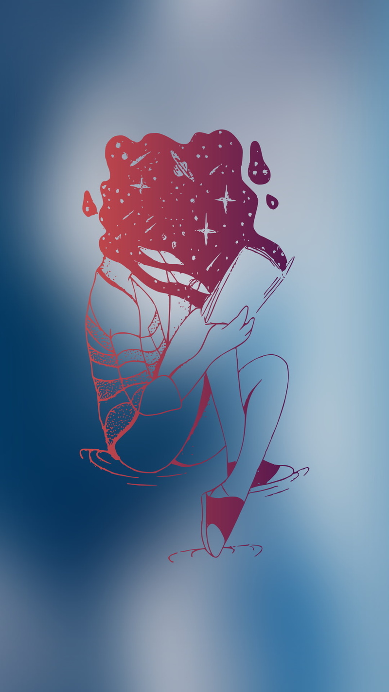 paint, blue, healthcare and medicine, anime girls, books, red, heart shape, digital composite, blue background, sadness, no people, drop, love, colored background