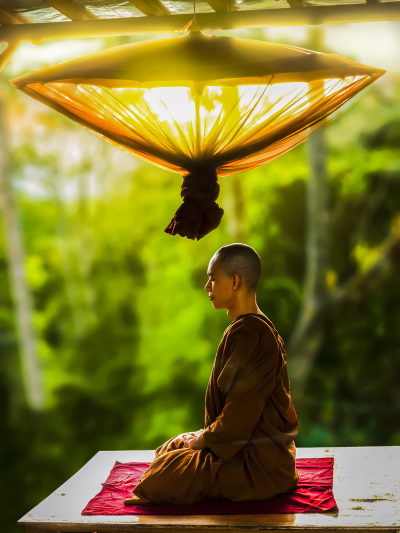 monk, man, religion, one person, recreation, meditating, culture, traditional clothing, place of worship, worship, 4K, tradition, spiritual, peace, Buddhism