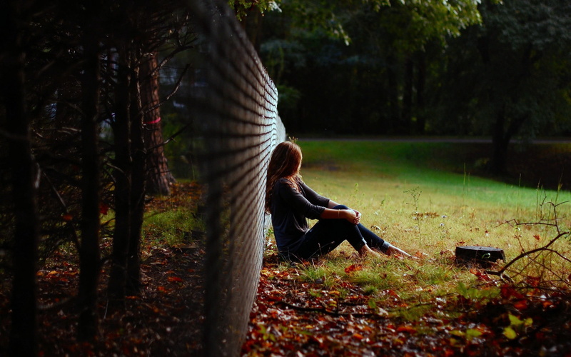 beautiful, solitude, young Adult, beauty, forest, plant, daytime, autumn, fall, hairstyle, nature, black, s, woman, depression - Sadness, tree, females
