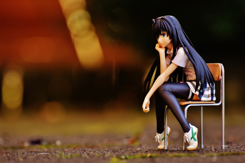 haired, women, contemplation, sitting, fashion, beautiful, focus on foreground, sadness, beautiful people, hair, sad, females, fantasy, blue, beautiful woman