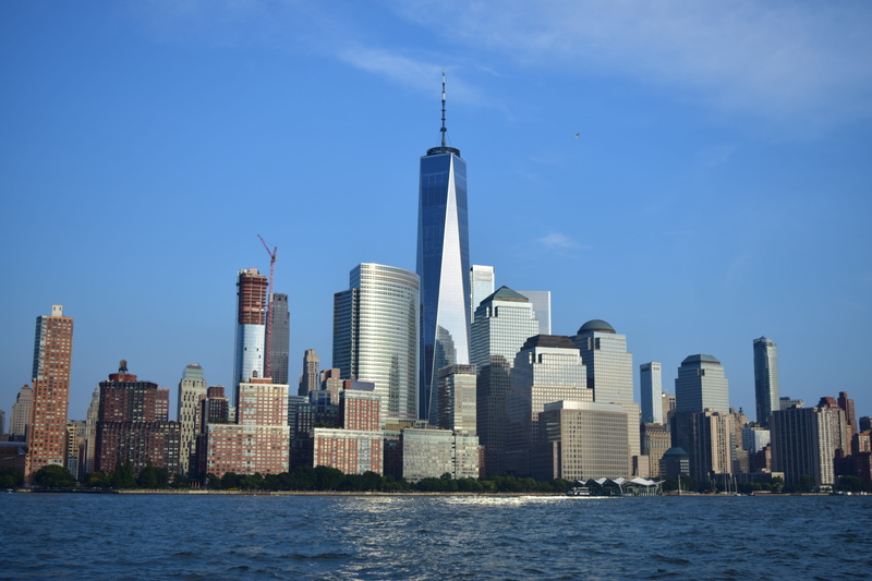 cityscape, tall - high, outdoors, sky, city, office, financial district, tower, skyline, new york city, lower manhattan, building exterior, urban skyline