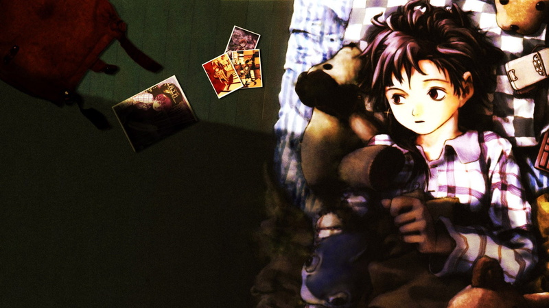 arts culture and entertainment, portrait, 1080P, adult, relaxation, anime girls, people, women, Lain Iwakura, holding, Serial Experiments Lain, anime